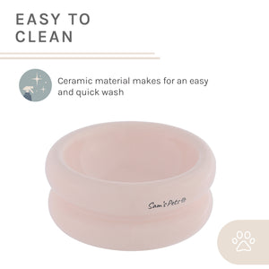 Sam's Pets Tall Tulip Pet Bowl In Glossy Pink