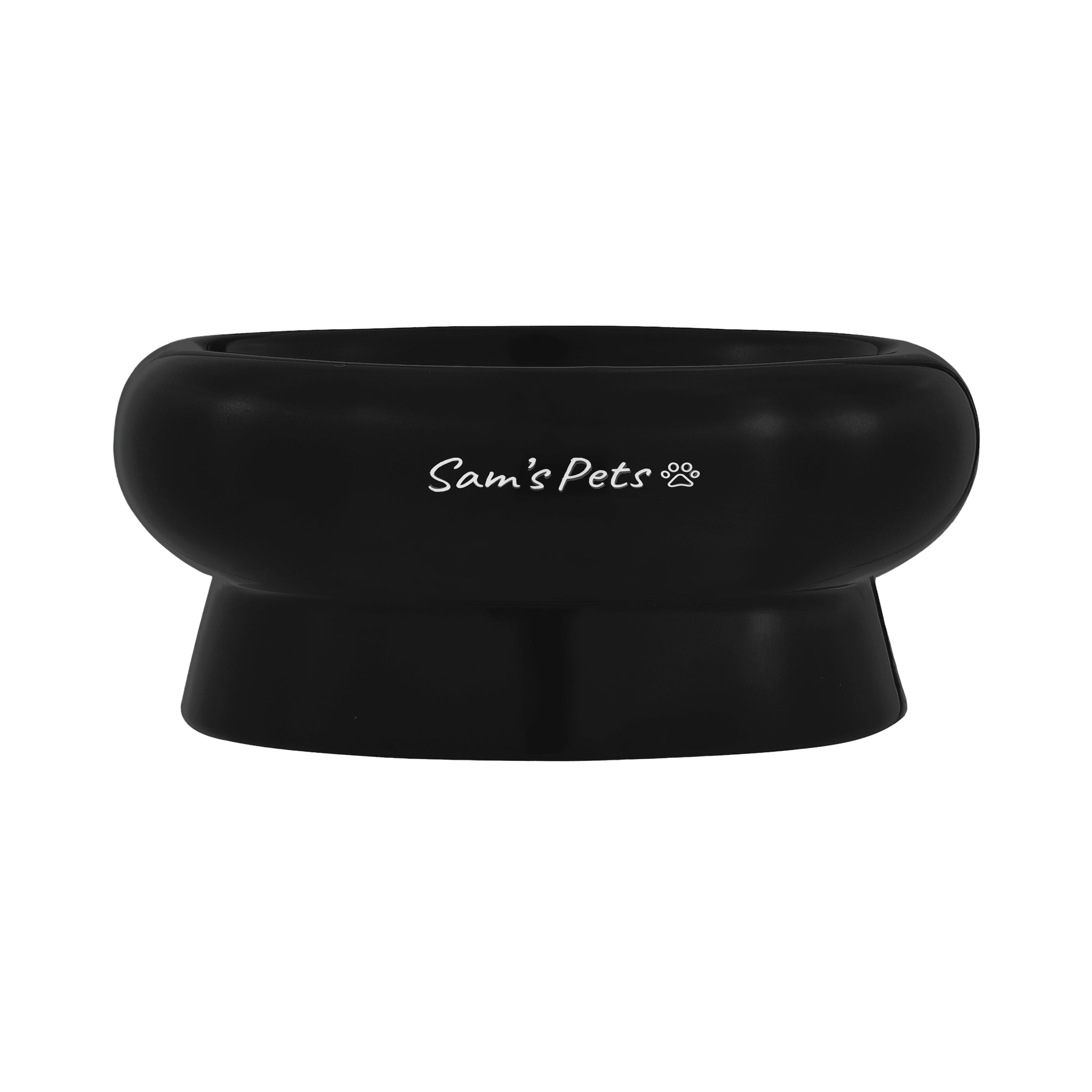 Sam's Pets Short Tulip 2.0 Pet Bowl in Glossy Black