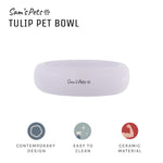 Sam's Pets Short Tulip Pet Bowl In Glossy Lilac