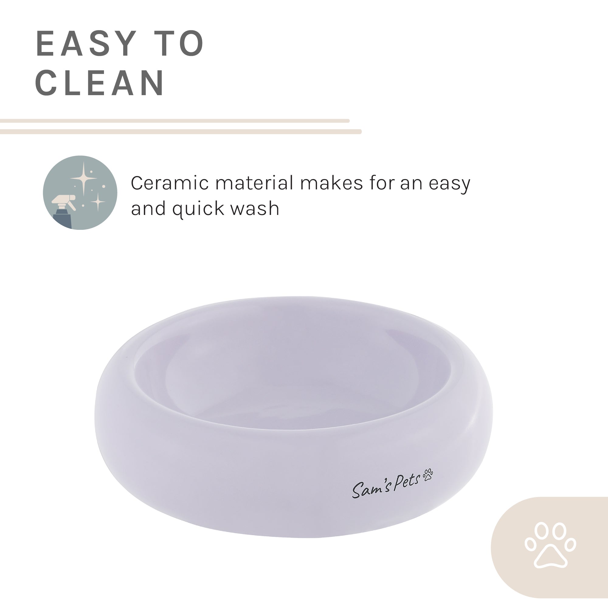 Sam's Pets Short Tulip Pet Bowl In Glossy Lilac