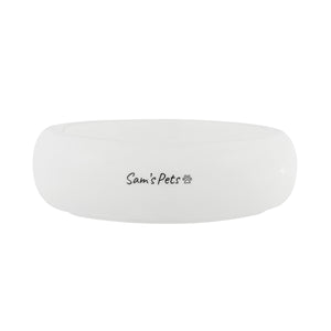 Sam's Pets Short Tulip Pet Bowl In Glossy White