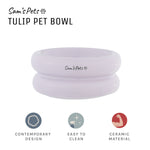 Sam's Pets Tall Tulip Pet Bowl In Glossy Lilac