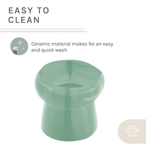 Sam's Pets Tall Tulip 2.0 Pet Bowl in Glossy Mint