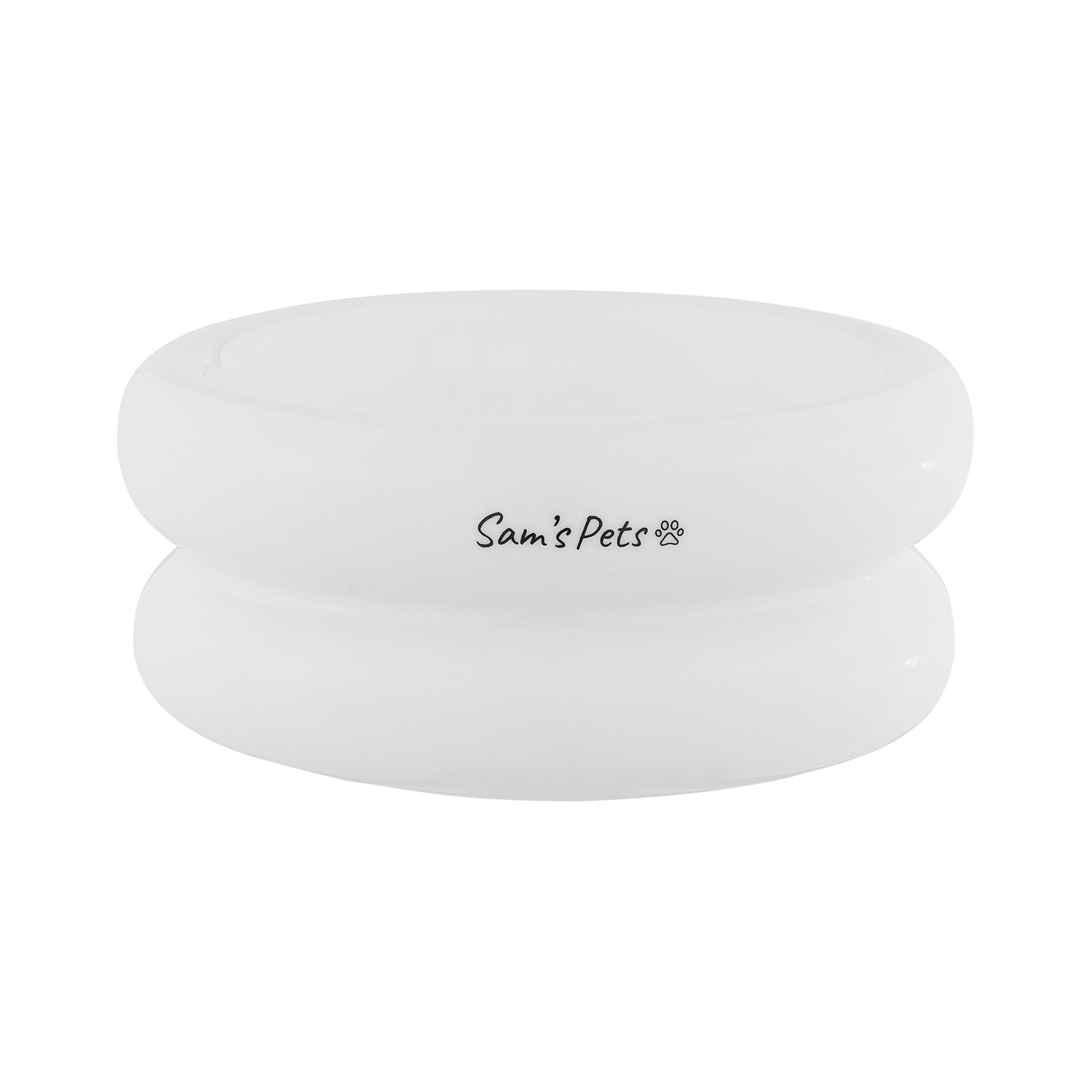 Sam's Pets Tall Tulip Pet Bowl In Glossy White