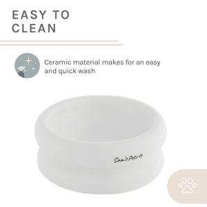 Sam's Pets Tall Tulip Pet Bowl In Glossy White