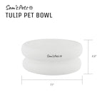 Sam's Pets Tall Tulip Pet Bowl In Glossy White