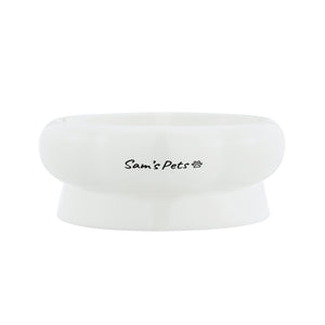 Sam's Pets Short Tulip 2.0 Pet Bowl in Glossy White