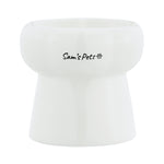 Sam's Pets Tall Tulip 2.0 Pet Bowl in Glossy White