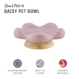 Sam's Pets Daisy Oak Stand Pet Bowl In Glossy Pink