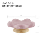 Sam's Pets Daisy Oak Stand Pet Bowl In Glossy Pink