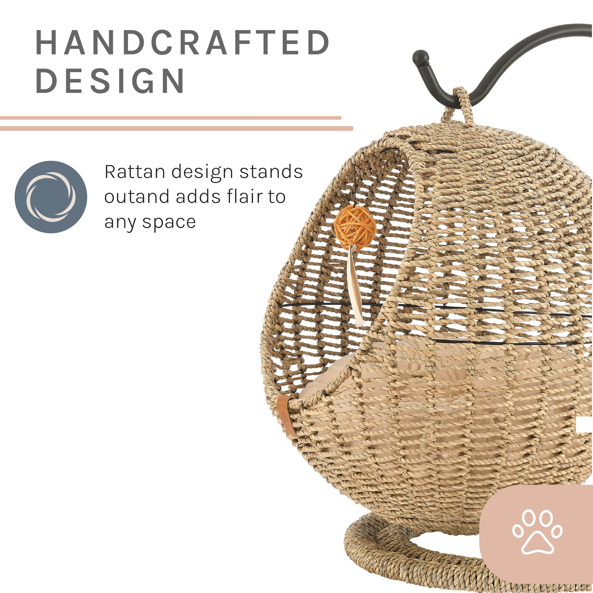Sam's Pets Nala Hanging Egg Cat Condo In Beige