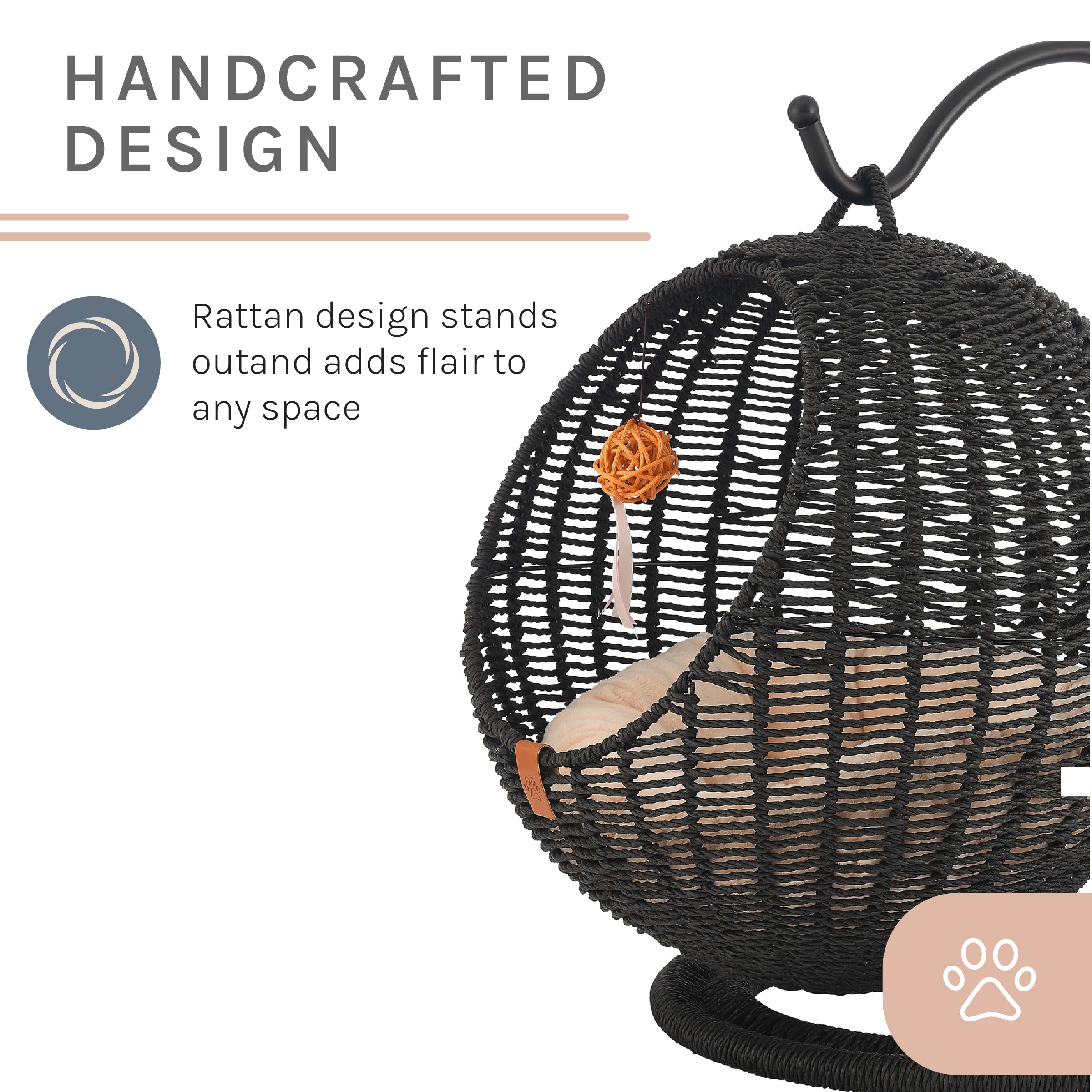 Sam's Pets Nala Hanging Egg Cat Condo In Black 