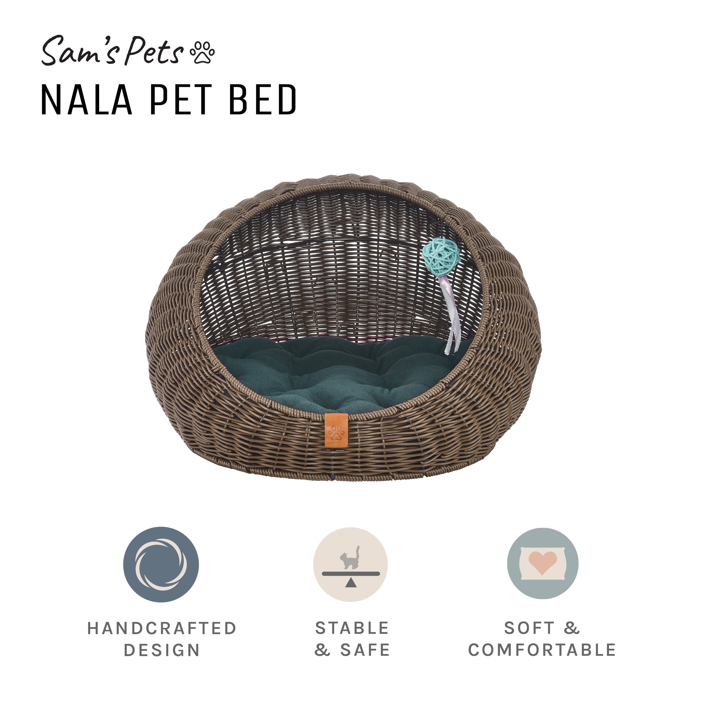 Sam's Pets Nala 20'' Dog Cat Bed In Brown Oak