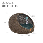 Sam's Pets Nala 20'' Dog Cat Bed In Brown Oak