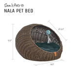 Sam's Pets Nala 20'' Dog Cat Bed In Brown Oak