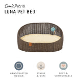 Sam's Pets Luna 23'' Dog/ Cat Bed In Brown Oak