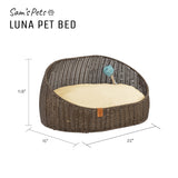 Sam's Pets Luna 23'' Dog/ Cat Bed In Brown Oak