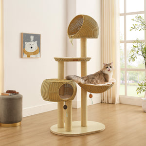 Sam's Pets Chase 63" Cat Tree In Natural Oak