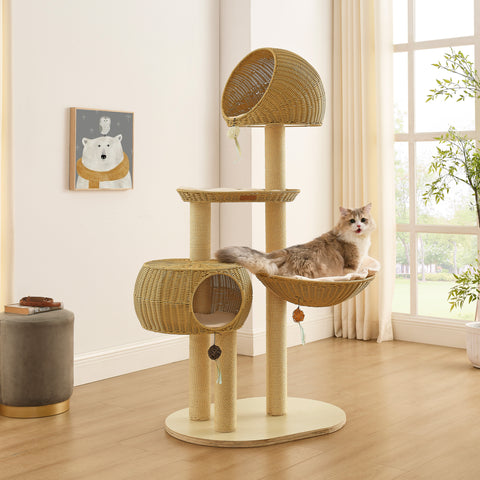 Sam's Pets Chase 63" Cat Tree In Natural Oak