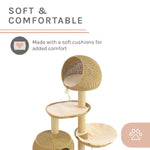 Sam's Pets Chase 63" Cat Tree In Natural Oak
