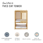 Sam's Pets Yves Rectangle Cat Tower in Natural oak