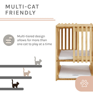 Sam's Pets Yves Rectangle Cat Tower in Natural oak