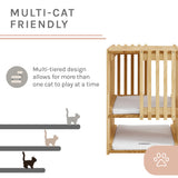 Sam's Pets Yves Rectangle Cat Tower in Natural oak