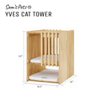 Sam's Pets Yves Rectangle Cat Tower in Natural oak