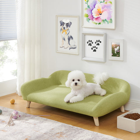 Sam's Pets Akkeri 39" Linen Couch In Olive Green
