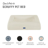 Sam's Pets Scruffy Orthopedic Dog Bed 30" In Cream