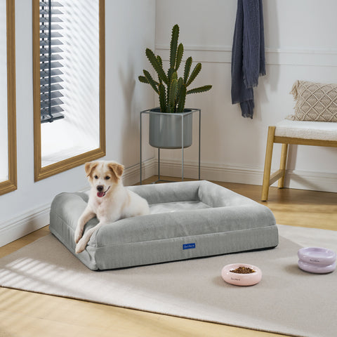 Sam's Pets Scruffy Orthopedic Dog Bed 30" In Light Gray