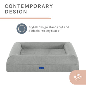 Sam's Pets Scruffy Orthopedic Dog Bed 30" In Light Gray