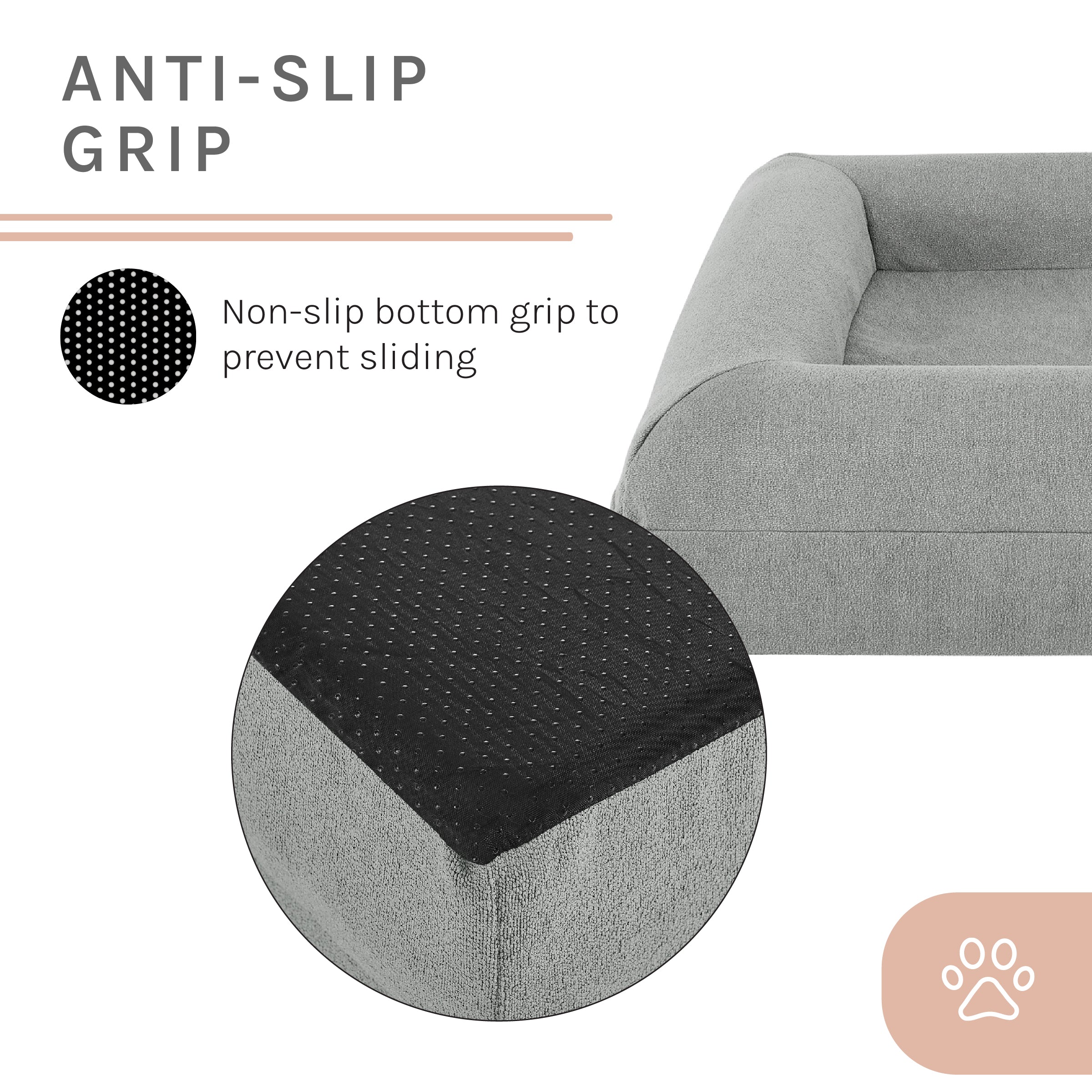 Sam's Pets Scruffy Orthopedic Dog Bed 30" In Light Gray