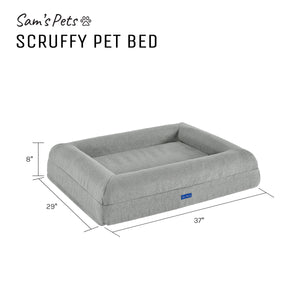 Sam's Pets Scruffy Orthopedic Dog Bed 30" In Light Gray