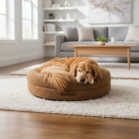 Sam's Pets Scruffy 30" Round Orthopedic Dog Bed In Brown