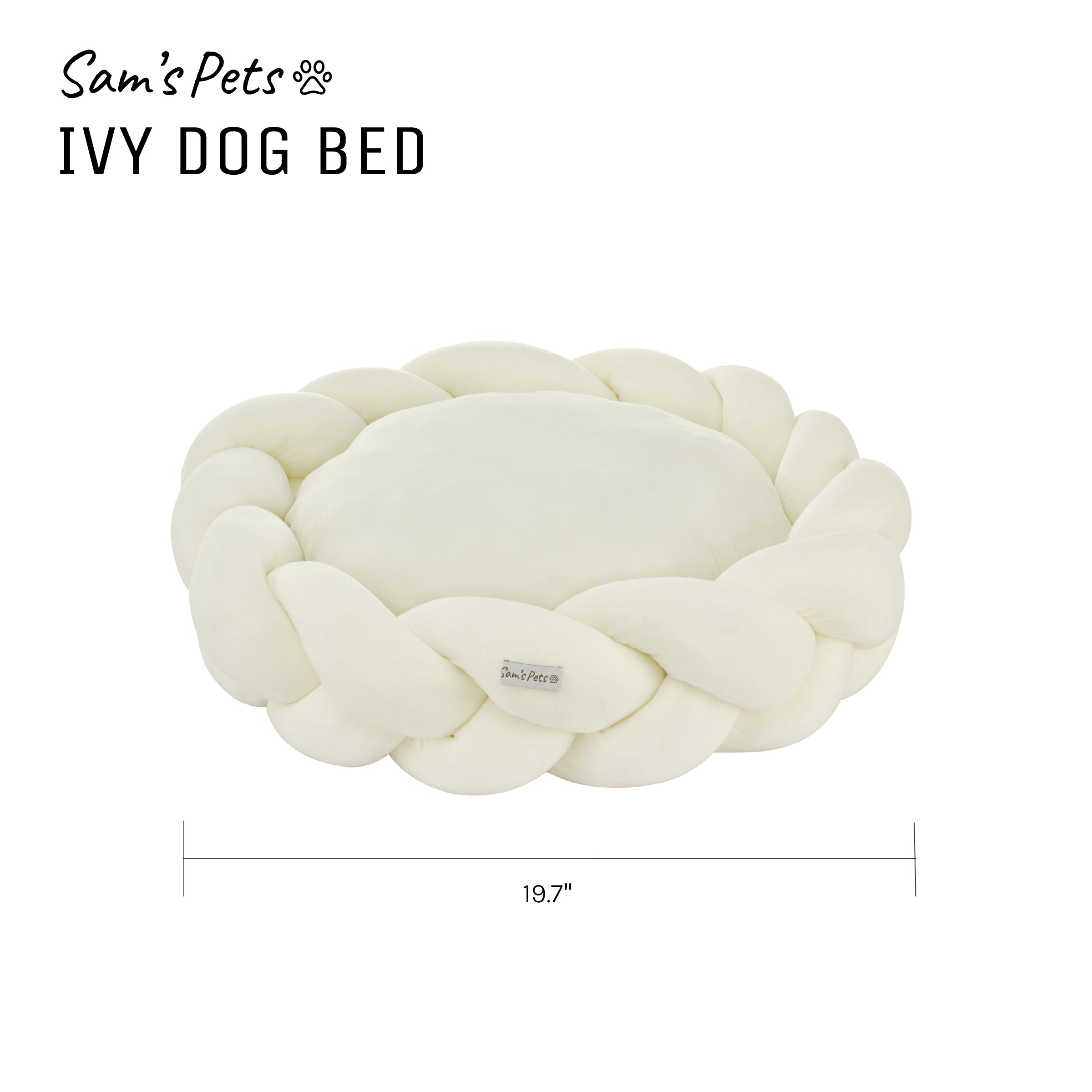 Sam's Pets Ivy 20'' Dog Bed in White