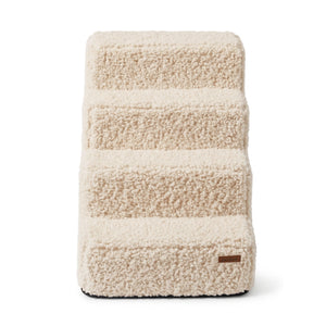 Sam’s Pets Étoile 4-Step Bouclé Pet Stairs – Cream