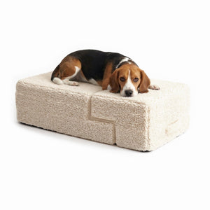 Sam’s Pets Étoile 4-Step Bouclé Pet Stairs – Cream