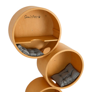 Sam's Pets Simba Circle Haven Wall Hung Cat Tree In Brown