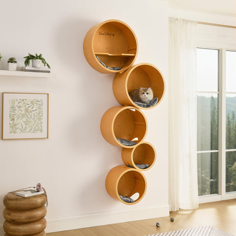 Sam's Pets Simba Circle Haven Wall Hung Cat Tree In Brown