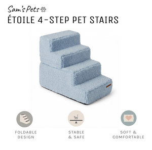 Sam’s Pets Étoile 4-Step Bouclé Pet Stairs In Blue