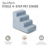 Sam’s Pets Étoile 4-Step Bouclé Pet Stairs In Blue