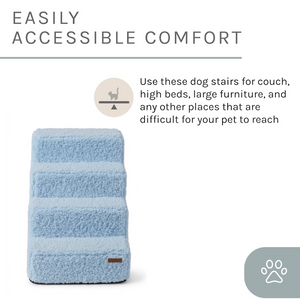 Sam’s Pets Étoile 4-Step Bouclé Pet Stairs In Blue