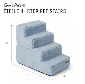 Sam’s Pets Étoile 4-Step Bouclé Pet Stairs In Blue
