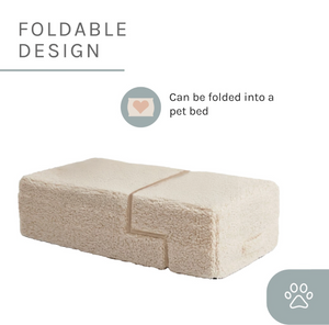 Sam’s Pets Étoile 4-Step Bouclé Pet Stairs – Cream