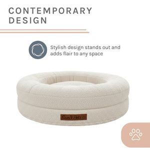 Sam's Pets Scruffy 30" Round Orthopedic Dog Bed In Cream
