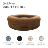 Sam's Pets Scruffy 30" Round Orthopedic Dog Bed In Brown