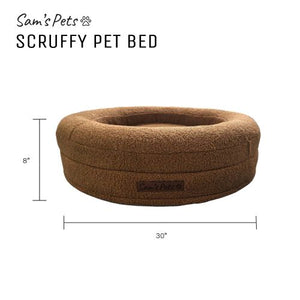 Sam's Pets Scruffy 30" Round Orthopedic Dog Bed In Brown