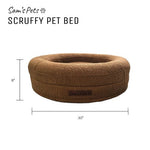 Sam's Pets Scruffy 30" Round Orthopedic Dog Bed In Brown