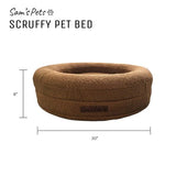 Sam's Pets Scruffy 30" Round Orthopedic Dog Bed In Brown